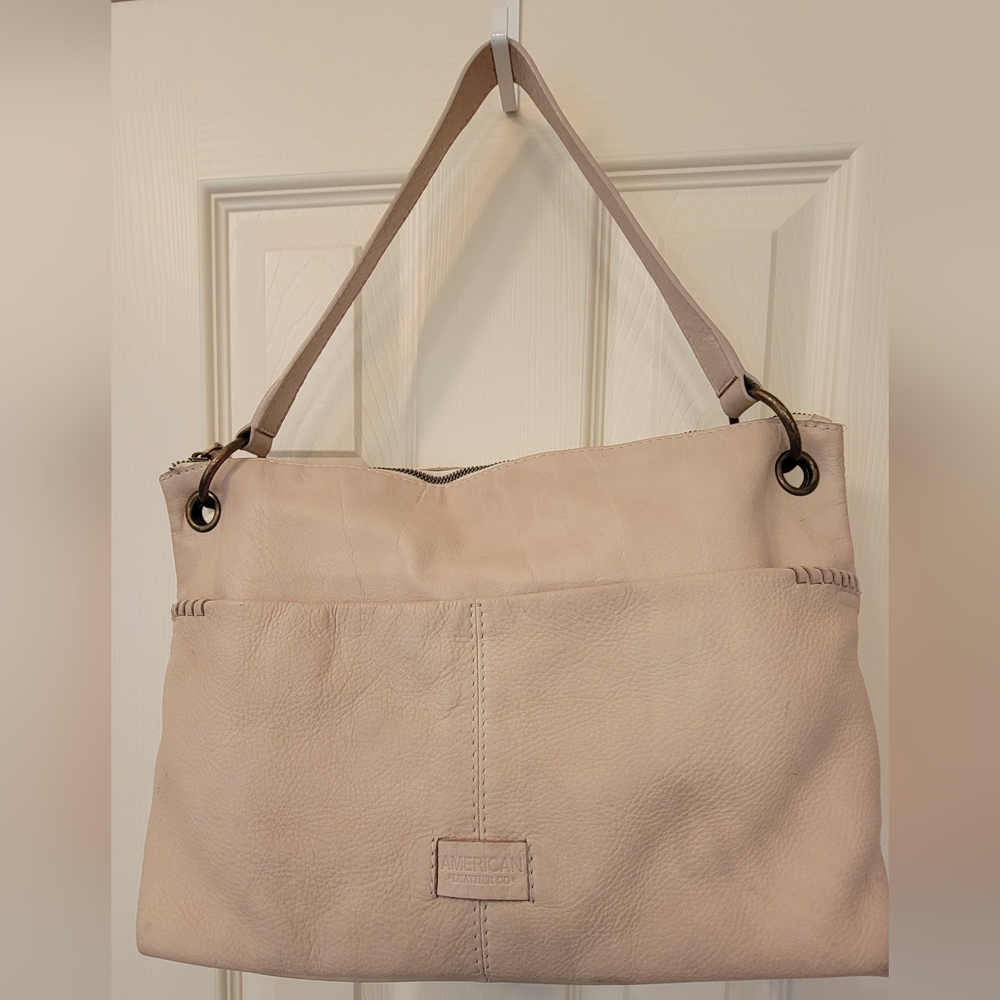 American Leather Cream Leather Purse